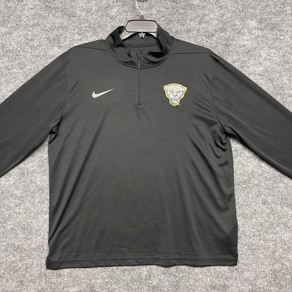Pittsburgh Panthers Sweatshirt Mens XL Black Nike Dri-FIT Intensity 1/4 Zip NCAA